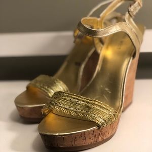 Nine West Gold Wedges